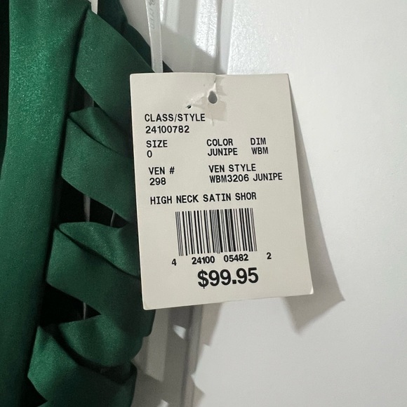 NWT, juniors emerald green formal dress, size 0 - Picture 5 of 5